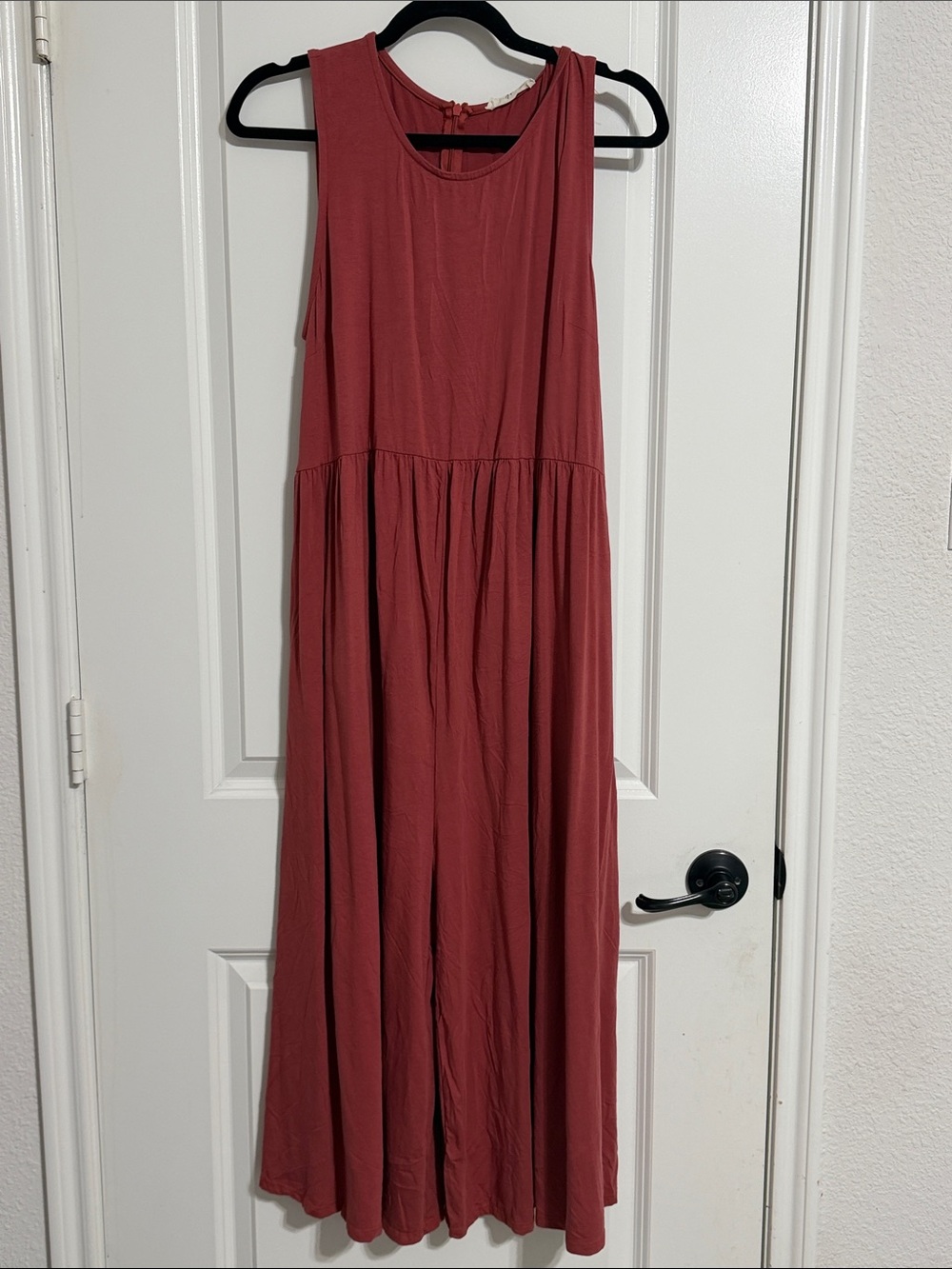 Sleeveless Jumpsuit Romper in Warm Rose - Casual Flowing Style